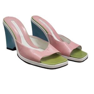 VIA SPIGA Vintage Y2K Blue/Pink/Green/White Wedges Size 9.5